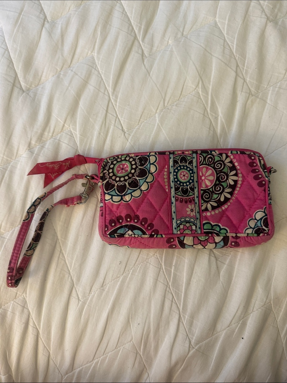 Vera Bradley Hot Pink Quilted Floral Wristlet
